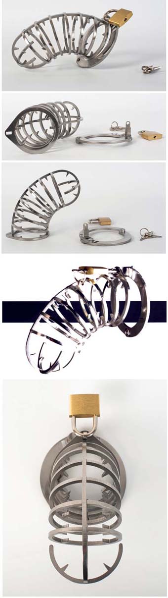 cage de chastet� avec des pointes � l'int�rieur contre le p�nis