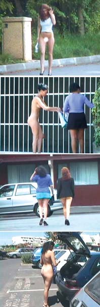 Jeunes exhibitionnistes nues dans les rues DVD de 4 heures d'exhibitions