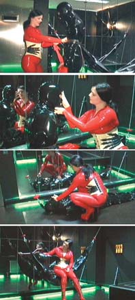 Soumis en combinasion de latex domin par Matresse Isis dominatrice en combinaison de latex DVD SM livr en 48 heures