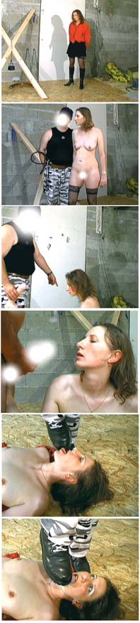 Humiliation d'une jeune femme française nue soumise