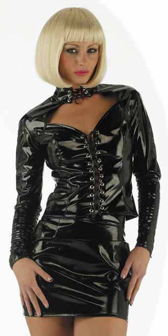 petit blouson sm en vinyl noir pour Maitresse